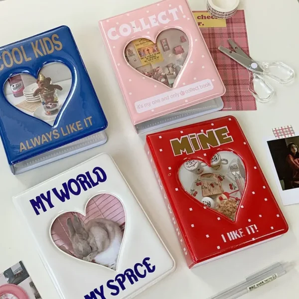 64 Pockets 3-inch Mini Photo Album Cartoon Love Heart Hollow Album Photo Photocard Binder Holder Kpop Idol Cards Collect Book 2