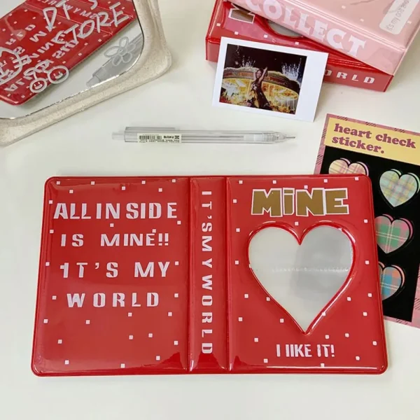 64 Pockets 3-inch Mini Photo Album Cartoon Love Heart Hollow Album Photo Photocard Binder Holder Kpop Idol Cards Collect Book 5