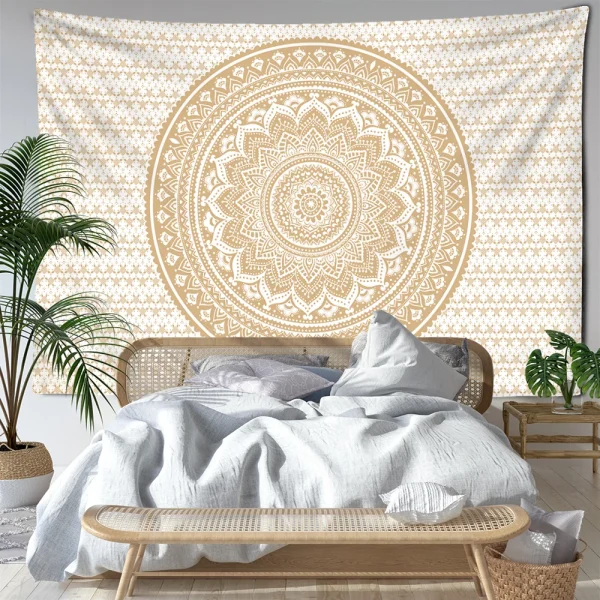 Striped Mandala Tapestry Wall Hanging Abstract Psychedelic Witchcraft Bohemian Hippie Tapiz Living Room Home Decor 1