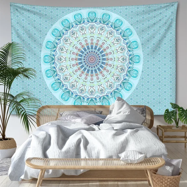Striped Mandala Tapestry Wall Hanging Abstract Psychedelic Witchcraft Bohemian Hippie Tapiz Living Room Home Decor 3