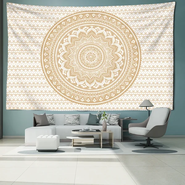 Striped Mandala Tapestry Wall Hanging Abstract Psychedelic Witchcraft Bohemian Hippie Tapiz Living Room Home Decor 4