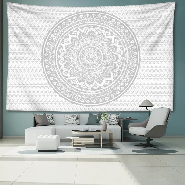 Striped Mandala Tapestry Wall Hanging Abstract Psychedelic Witchcraft Bohemian Hippie Tapiz Living Room Home Decor 5