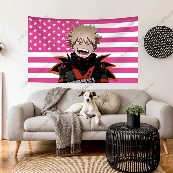 2025 Design Funny Tapestry Home Decor Items Bakugo Katsuki Flags Bedrooms Room Background Cloth Cute Outdoor Decor Banner Gifts 1