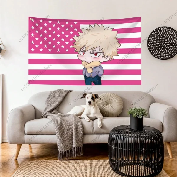 2025 Design Funny Tapestry Home Decor Items Bakugo Katsuki Flags Bedrooms Room Background Cloth Cute Outdoor Decor Banner Gifts 2