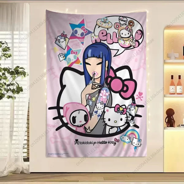 Kawaii Anime Tapestry T-Tokidoki Large Printed Wall Tapestries Flags Cute Room Decoration Background Cloth Teens Room Home Decor 1