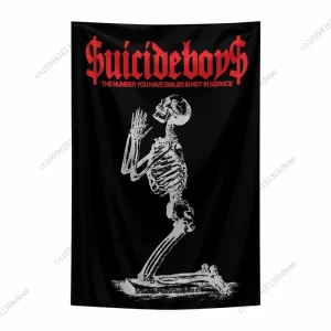 Suicideboys Tapestry Horror Skull Flags Banners Hippie Bohemian Wall Tapestries Bedroom Dorm Background Cloth Mandala Home Decor 1