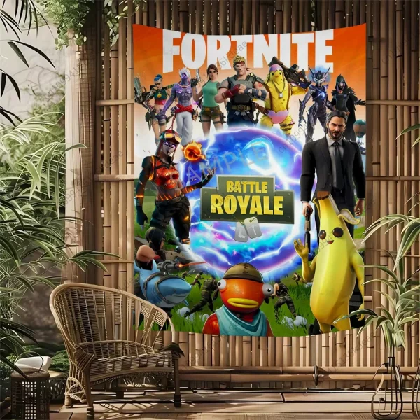 Anime Tapestry F-Fortnites Wall Hanging Tapestry Aesthetic Room Decor Bedroom Wallpaper Backdrop Cloth Home Decor Wall Art Decor 2