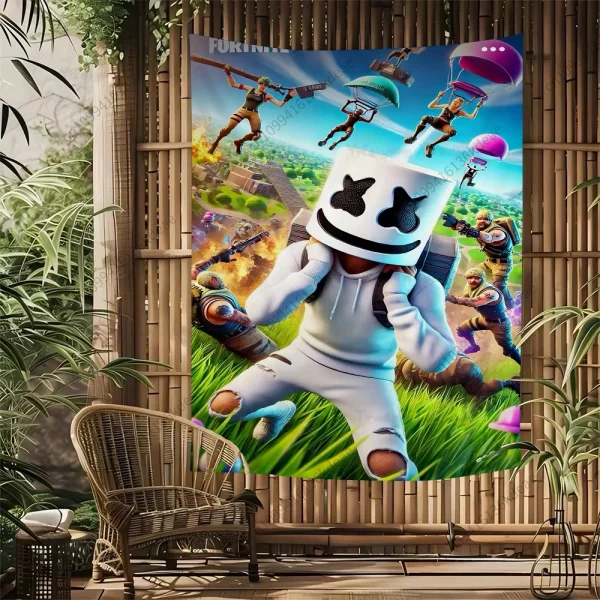 Anime Tapestry F-Fortnites Wall Hanging Tapestry Aesthetic Room Decor Bedroom Wallpaper Backdrop Cloth Home Decor Wall Art Decor 3