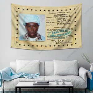 Tyler Flag The Creator Tapestry Hip Hop Music Album Cover Banners Wall Tapestries Bedroom Living Room Dorm Party Backdrop Decor 1