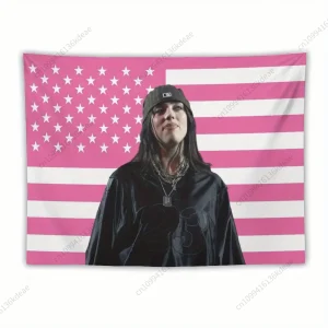 Aesthetic Tapestry Room Decor Celebrity Themed B-Billies American Flags Tapestries Wall Poster Banner Bedroom Background Cloth 1