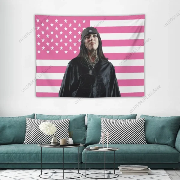 Aesthetic Tapestry Room Decor Celebrity Themed B-Billies American Flags Tapestries Wall Poster Banner Bedroom Background Cloth 2