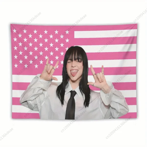 Aesthetic Tapestry Room Decor Celebrity Themed B-Billies American Flags Tapestries Wall Poster Banner Bedroom Background Cloth 3