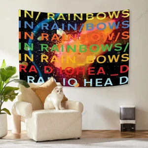 Aesthetic Wall Tapestry Radioheads In Rainbows Rock Classic Music Album Flag Tapestries Wall Art Decor Background Cloth Fan Gift 1