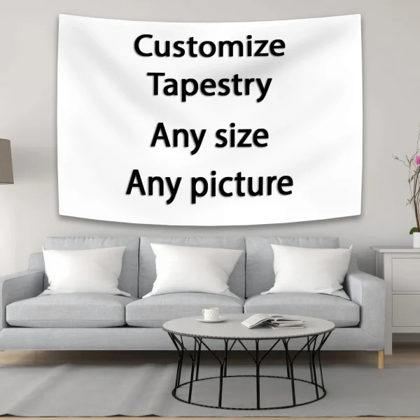 Custom Tapestry Your Any Size Picture Polyester Printed Bar Bedroom Room Background Decoration 1