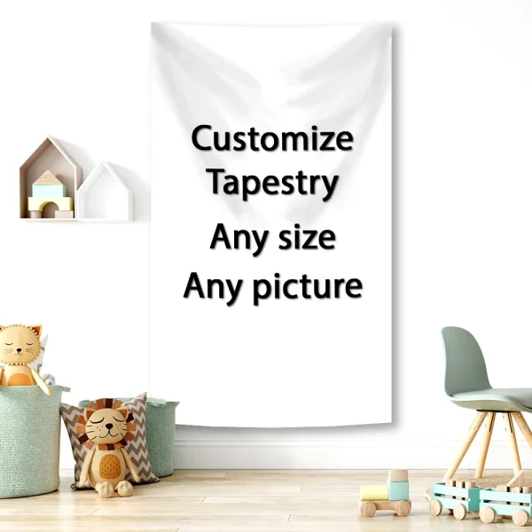 Custom Tapestry Your Any Size Picture Polyester Printed Bar Bedroom Room Background Decoration 2