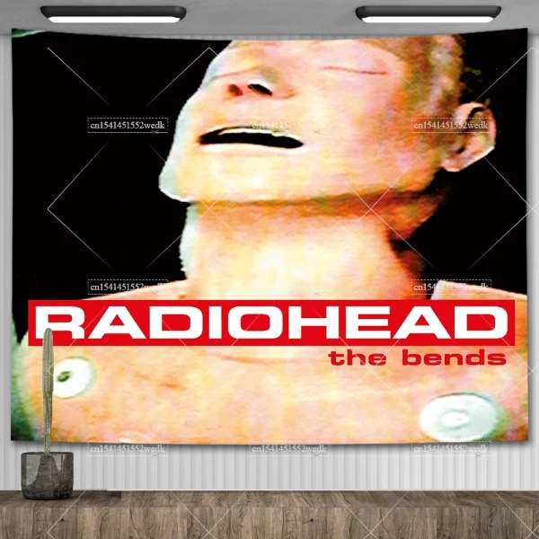 Radioheads Music Art Wall Hanging Tapestry Wallpaper Scandinavian Rock Band Tapestry Headboard Aesthetic Room Decoration Posters 2