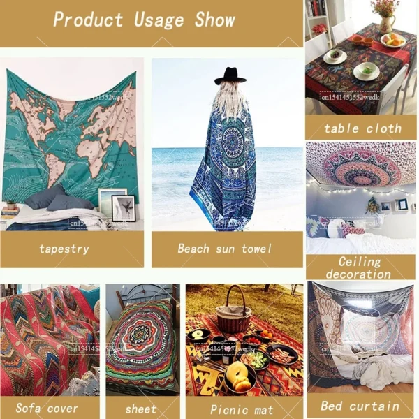 Custom Tapestry Wall Hanging Room Decor Aesthetic Personalized Tapestry Boho Hippie DIY Tapestries Party Backdrop Home Decor 4