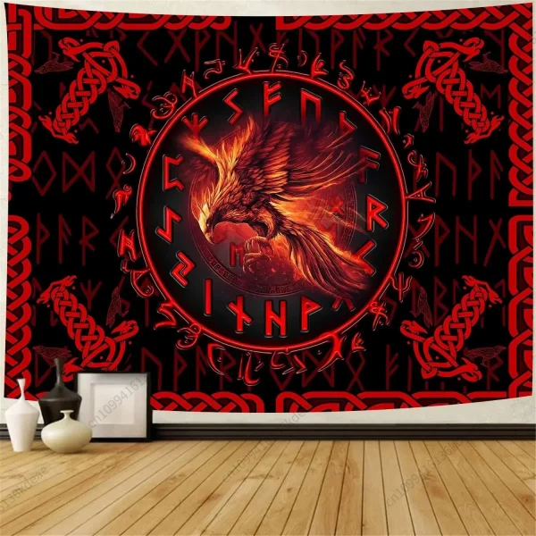 Aesthetic Tapestry Ancient Viking Meditation Runes Flags Tapestries Greek Mythology Wall Hanging Decor Bedroom Background Cloth 6
