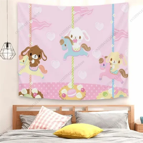 2025 Cute Tapestry S-Sugar-bunnies Cartoon Wall Tapestry Kawaii Flags Bedroom Dorm Background Cloth Decor Home Decoration Gifts 3