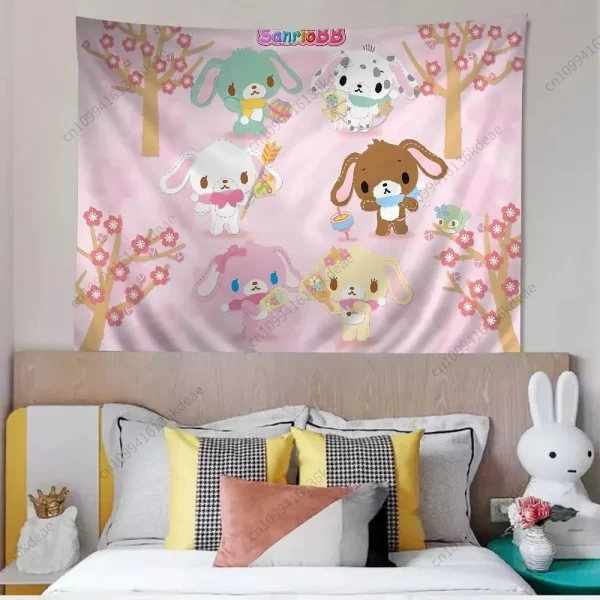 2025 Cute Tapestry S-Sugar-bunnies Cartoon Wall Tapestry Kawaii Flags Bedroom Dorm Background Cloth Decor Home Decoration Gifts 6