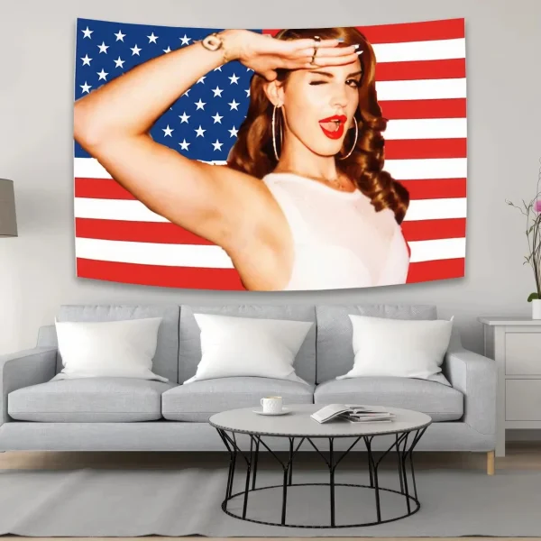 Lana Del Rey Tapestry Or Flag Polyester Printed Outdoor For Decoration American Pop Singer Wall Decoration Decor Wall Tapestries 1
