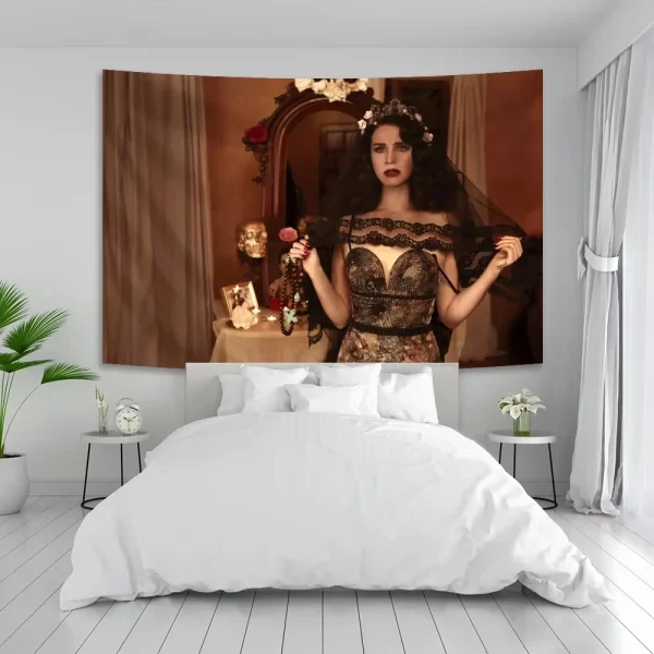 Lana Del Rey Tapestry Or Flag Polyester Printed Outdoor For Decoration American Pop Singer Wall Decoration Decor Wall Tapestries 2