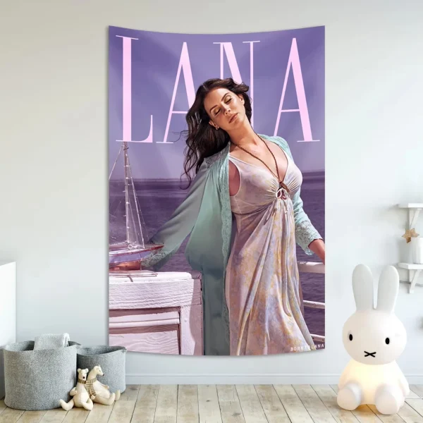 Lana Del Rey Tapestry Or Flag Polyester Printed Outdoor For Decoration American Pop Singer Wall Decoration Decor Wall Tapestries 5