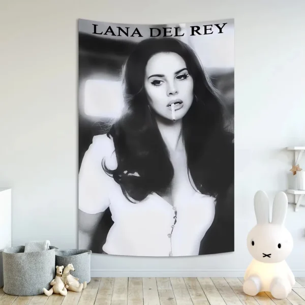 Lana Del Rey Tapestry Or Flag Polyester Printed Outdoor For Decoration American Pop Singer Wall Decoration Decor Wall Tapestries 6