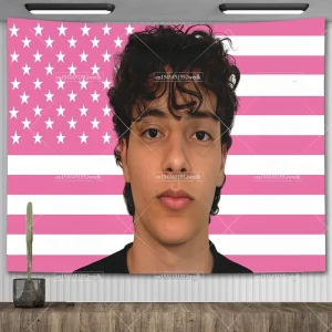 Hamzah and Martin Pink Tapestry Proud Slushy Noobz Tapestry Wall Hanging Aesthetic Home And Garden Flags Decor Background Cloths 1