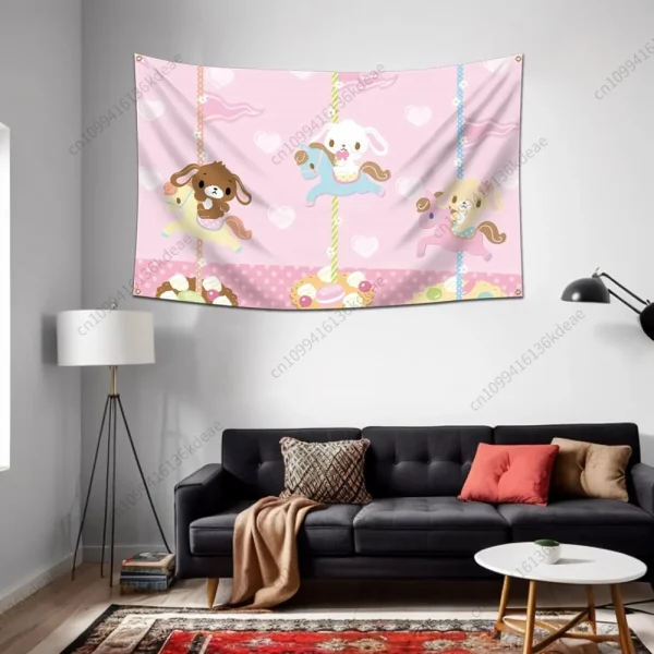 Cartoon Tapestry S-Sugarbunnies Cute Poster Wall Hanging Colth Wall Art Decor Aesthetic Background Cloth Birthday Gift Home Deco 6