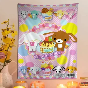 S-Sugarbunnies Anime Printed Large Wall Tapestry Hanging Tarot Hippie Wall Rugs Dorm Art Home Decor 1