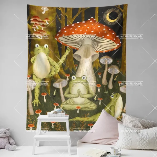 Psychedelic Mushroom Tapestry Wall Hanging Colorful Trippy Eye Vertical Tapestries For Bedroom Aesthetic Room Decoration Carpets 4