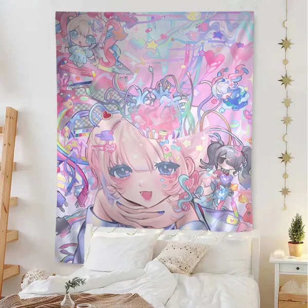 Needy Girl Streamer Overload Colorful Tapestry Wall Hanging Home Decoration hippie bohemian decoration divination Wall Art Decor 3