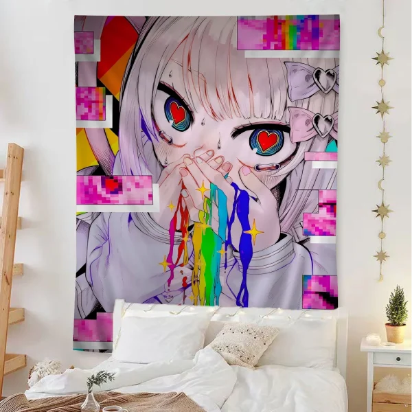 Needy Girl Streamer Overload Colorful Tapestry Wall Hanging Home Decoration hippie bohemian decoration divination Wall Art Decor 4