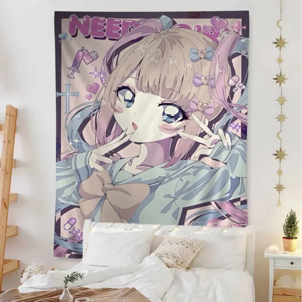 Needy Girl Streamer Overload Colorful Tapestry Wall Hanging Home Decoration hippie bohemian decoration divination Wall Art Decor 6