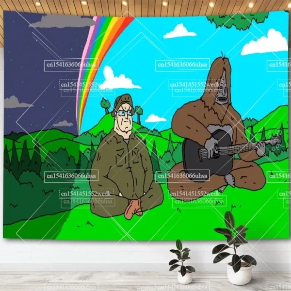 The Big Lez Show Meme Tapestry Wall Hanging Kawaii Sassy The Sasquatch Tapestrys Aesthetic Room Decoration Dorm Party Backdrops 2