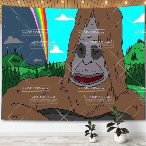 The Big Lez Show Meme Tapestry Wall Hanging Kawaii Sassy The Sasquatch Tapestrys Aesthetic Room Decoration Dorm Party Backdrops 6