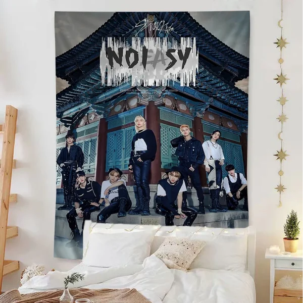 KPOP S-Stray K-Kids Printed Large Wall Tapestry Cheap Hippie Wall Hanging Bohemian Wall Tapestries Mandala Home Decor 4