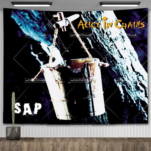 Alice In Chains Poster Classic Band Heavy Metal Music Album Cover Tapestry Bedroom Decoration Wall Hanging Tapestries For Room 5