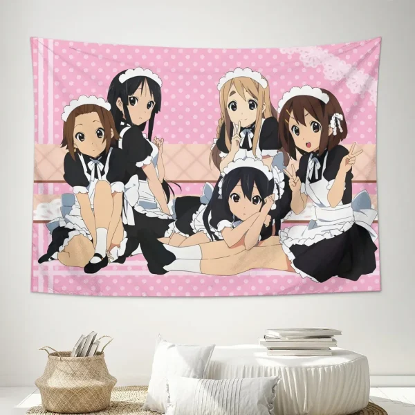Anime Wall Hanging Tapestry Japan Kawaii New K-ON! Room Decor Aesthetic Decorative Cartoon Photo Background Cloth Table 1