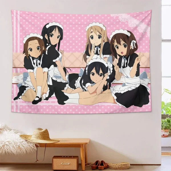 Anime Wall Hanging Tapestry Japan Kawaii New K-ON! Room Decor Aesthetic Decorative Cartoon Photo Background Cloth Table 2
