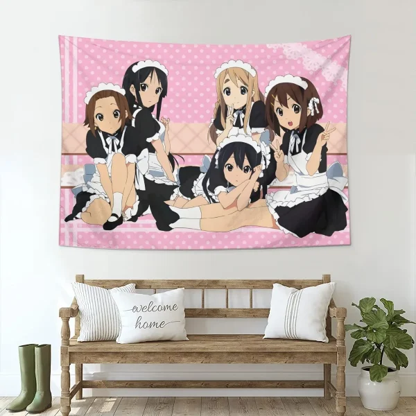 Anime Wall Hanging Tapestry Japan Kawaii New K-ON! Room Decor Aesthetic Decorative Cartoon Photo Background Cloth Table 3
