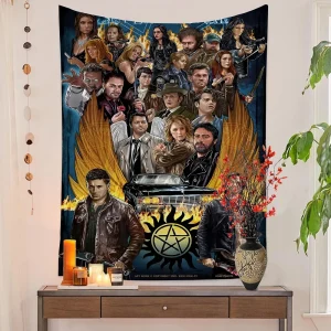 1PC TV Play Series Supernatural Movie Tapestry Printed Large Wall Tapestry Art Science Fiction Room Home Decor Decor Blanket 1