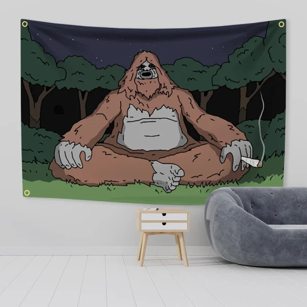 The Big Lez Show Meme Flag Tapestry Wall Hanging Sassy The Sasquatch Banner Aesthetic Decoration Dorm PartyBackdrops Cloth 1