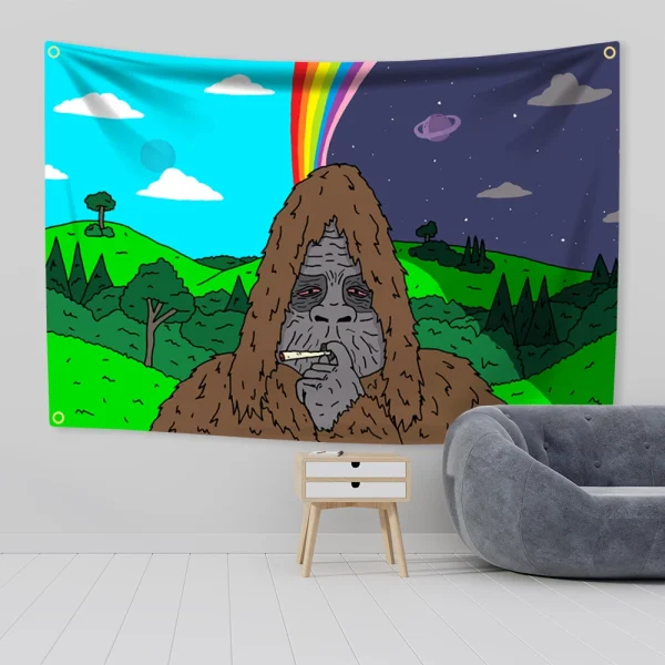 The Big Lez Show Meme Flag Tapestry Wall Hanging Sassy The Sasquatch Banner Aesthetic Decoration Dorm PartyBackdrops Cloth 2