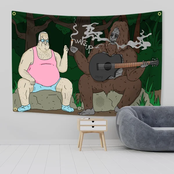 The Big Lez Show Meme Flag Tapestry Wall Hanging Sassy The Sasquatch Banner Aesthetic Decoration Dorm PartyBackdrops Cloth 3