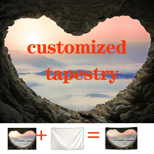 Customized Tapestry Boho Mandala Tapestries Witchcraft Wall Tapestry Print Your Photo Hippie Wall Hanging Blanket Tapestry 2