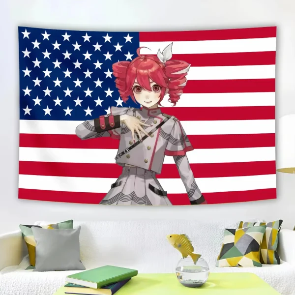 90x150cm Kasane Teto Pink American Flags Wall Hanging Wallpaper Tapestry Headboar daesthetic Room Decor Cute Birthday Gifts 3