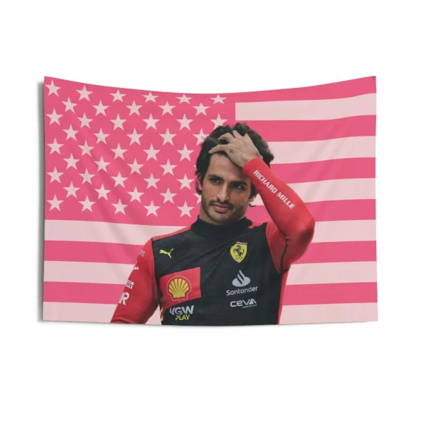 2025 Racing athlete Tapestry Pink USA Flag Design Bedroom Dorm Wall Decor 3D Printed Car Enthusiast Gift for Men Women 3