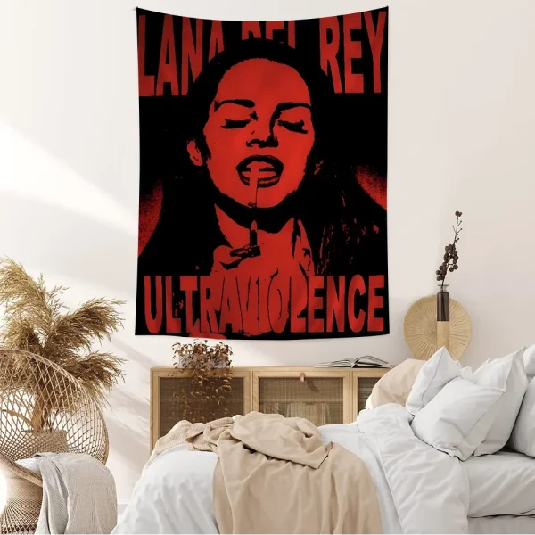 Lana Del Rey Anime Tapestry Art Science Fiction Room Home Decor Wall Art Decor 2